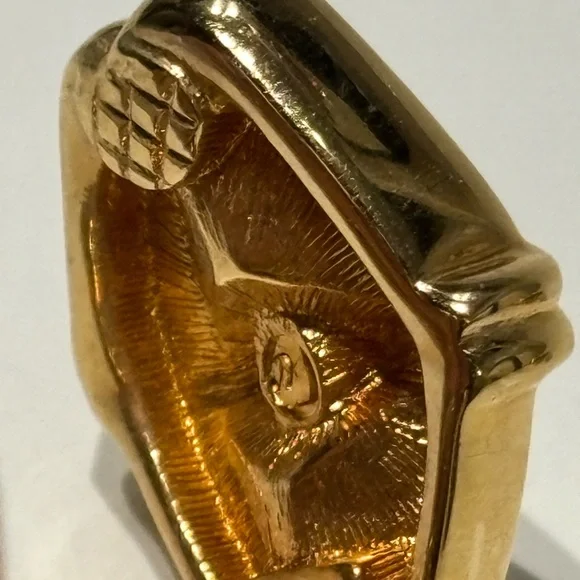 Vintage Swarovski Gold Triangle Clip-On Earrings - Picture 9 of 12